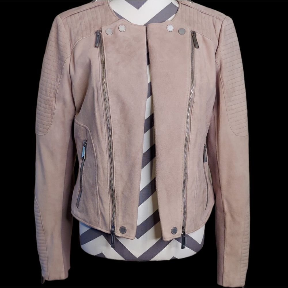 BCBG MAXAZRIA 'Joss' Blush Leather Jacket